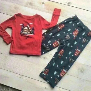 Cat & Jack Toddler Boys Outdoor Pinetree 2 Piece Pajama Set Sleepwear Size 2T
